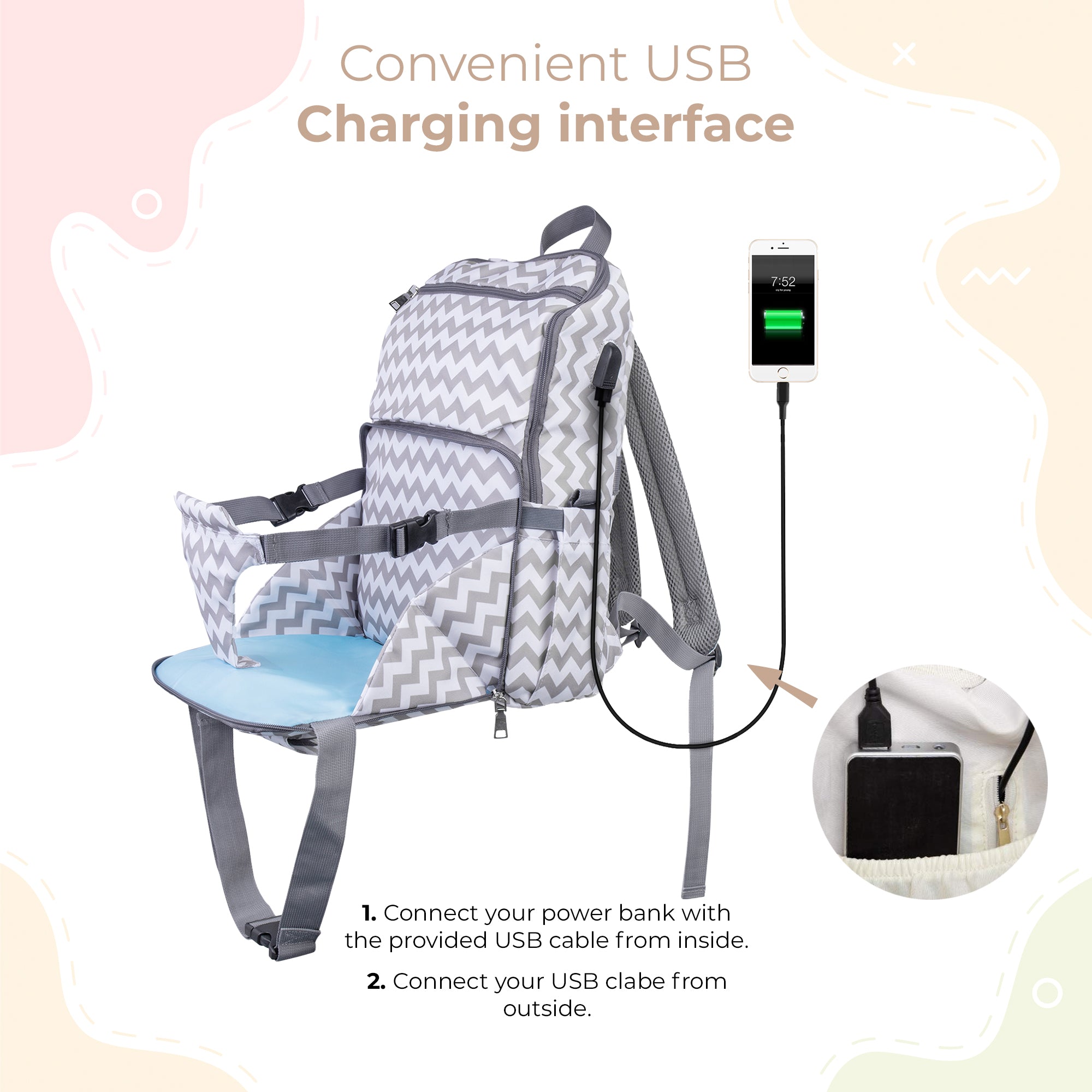 USB Charging Baby Diaper Bag - Multifunctional Mom Backpack Online