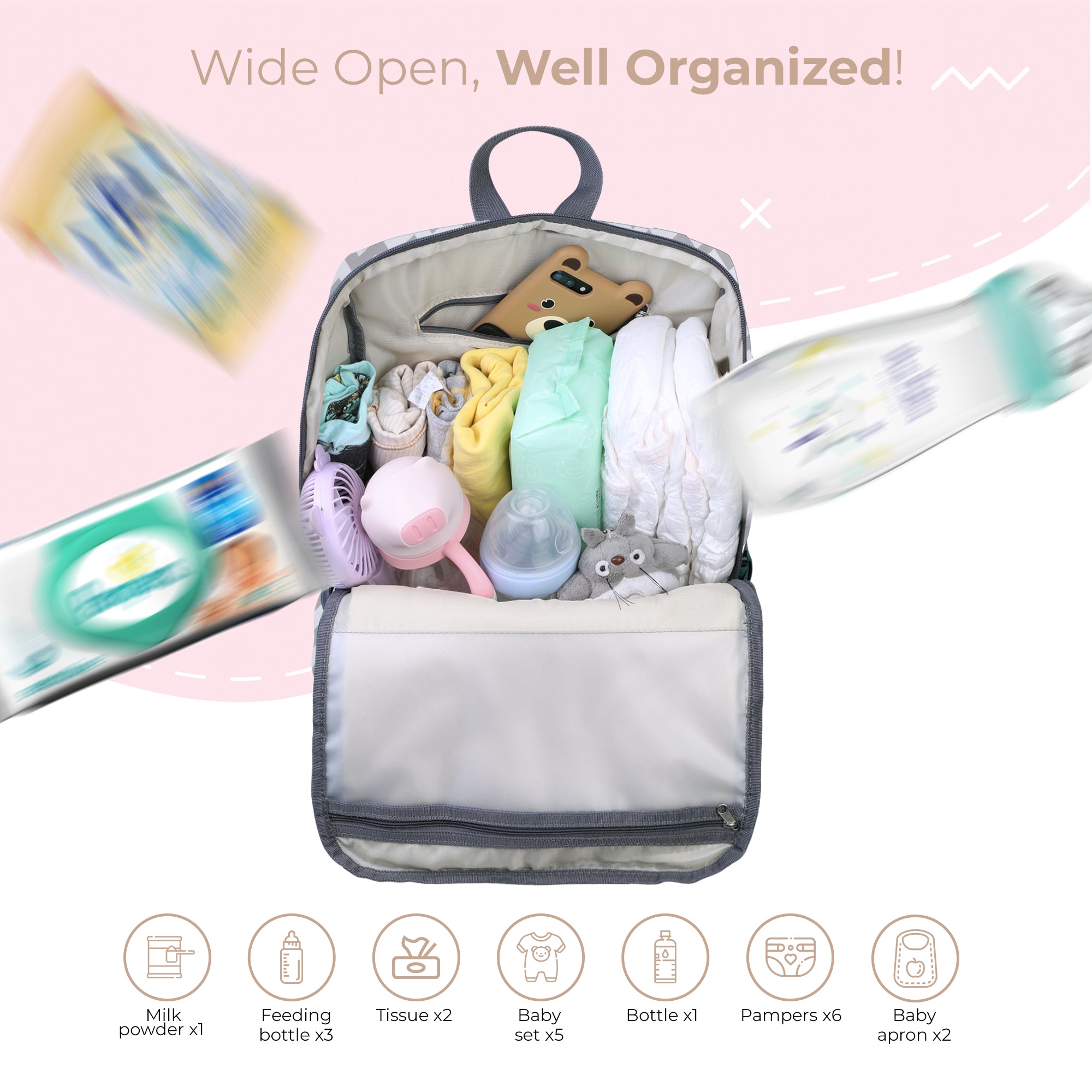 USB Charging Baby Diaper Bag - Multifunctional Mom Backpack Online