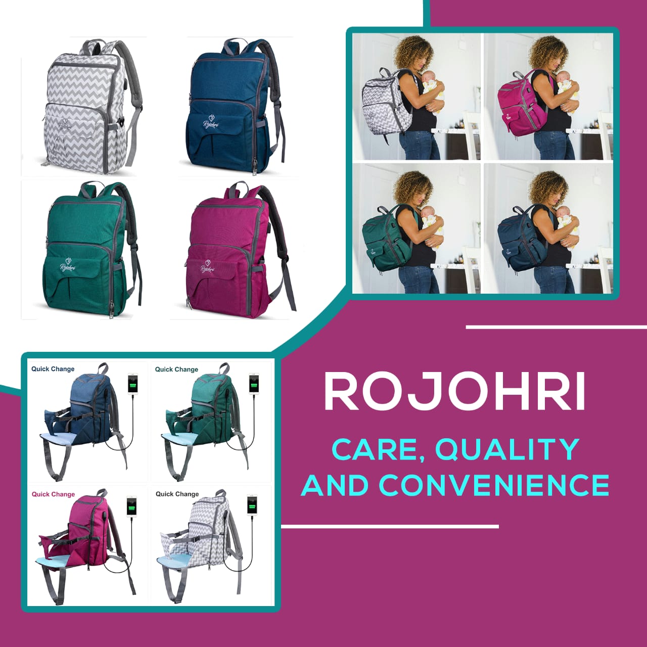 Baby Diaper Bag - rojohribaby