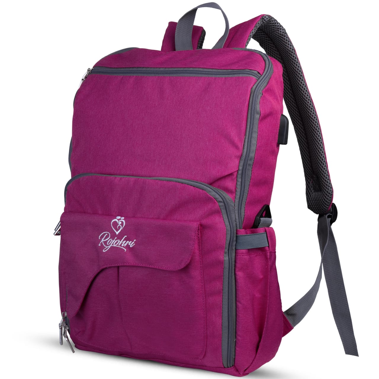 Stylish Baby Diaper Bag in Raspberry Wine - Mom Essential 2025