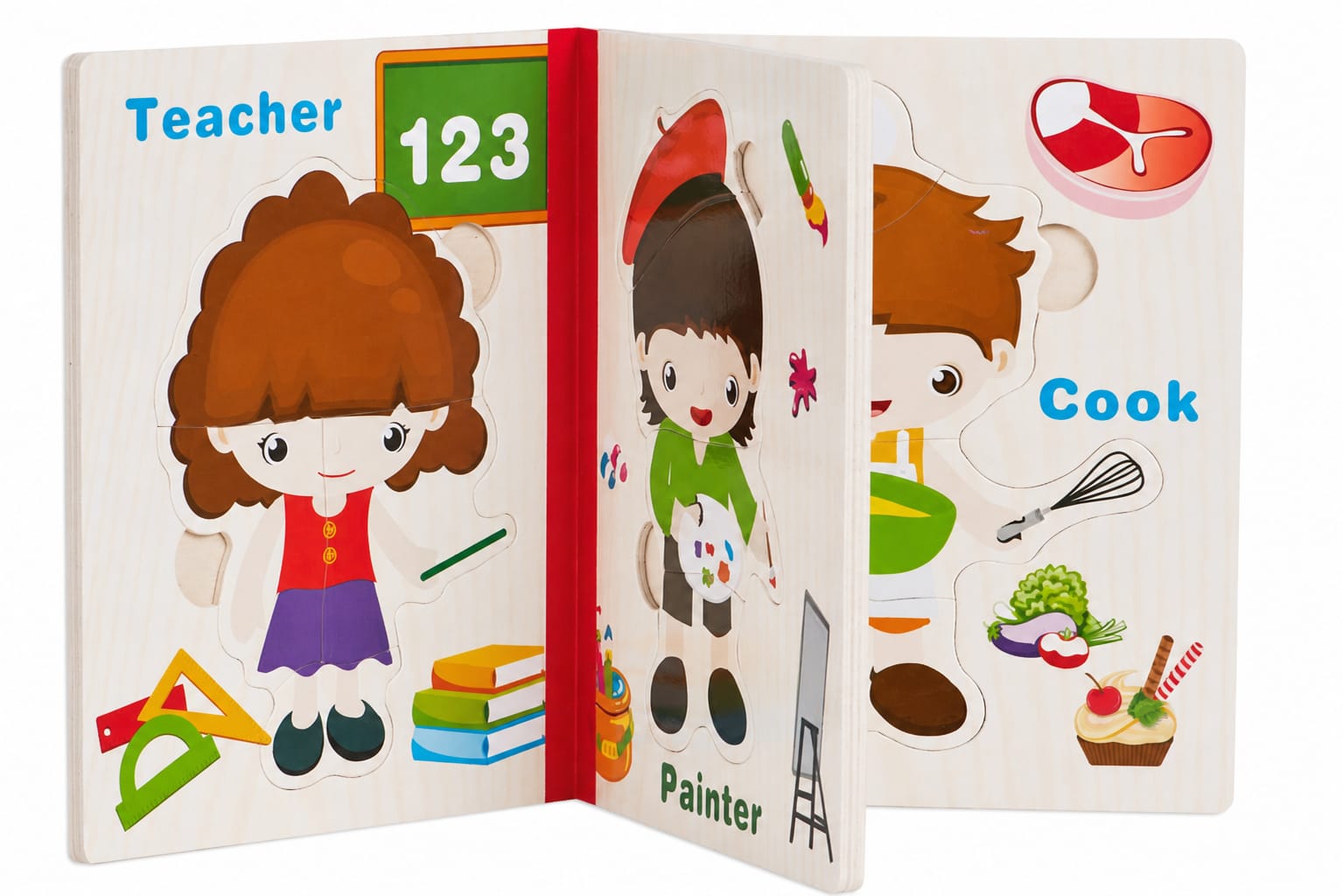 Wooden book puzzle toy