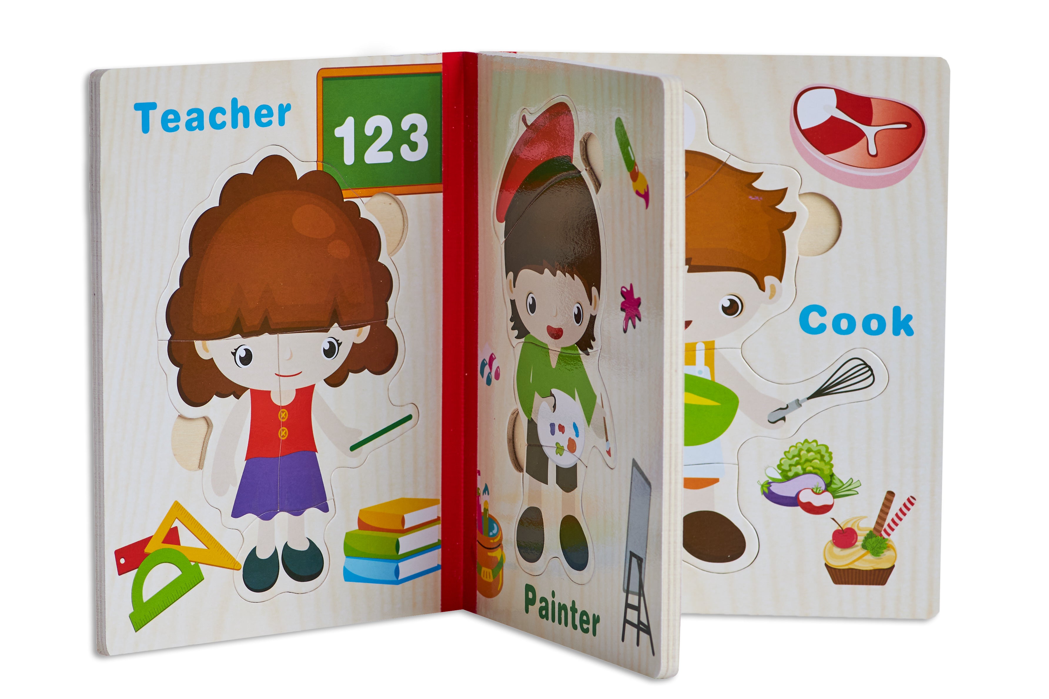 Wooden book puzzle toy